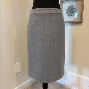 J. Crew Grey 💯 Wool Knee Length Classic Pencil Skirt